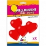 Balony serca czerwone 25cm 8szt