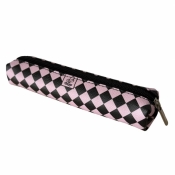 Piórnik mini prostkąt Krata pink