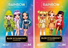Blok rysunkowy Rainbow High A4/20 ark, 10 sztuk