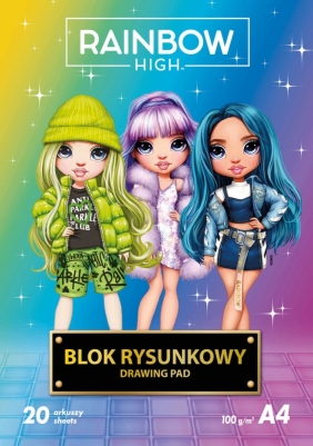 Blok rysunkowy Rainbow High A4/20 ark, 10 sztuk