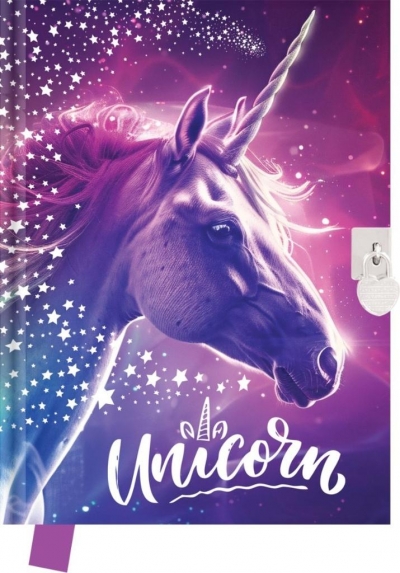 Pamiętnik z kłódką Unicorn 14x18cm 80 kartek