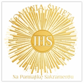 Karnet A5 Komunia. Słońce