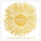 Karnet A5 Komunia. Słońce