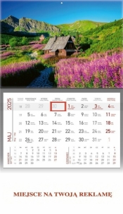 Kalendarz 2025 ścienny jednodzielny Hala...