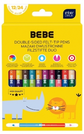 Mazaki dwustronne Bebe Kids, 12szt x 24kol.