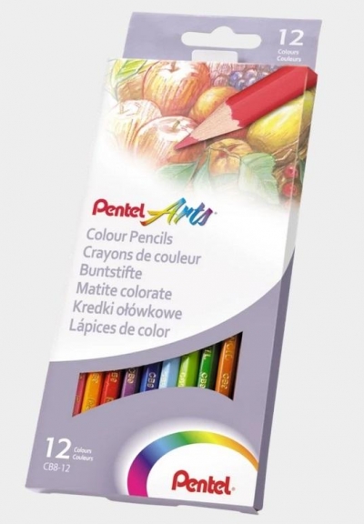 Kredki ołówkowe 12 kolorów PENTEL