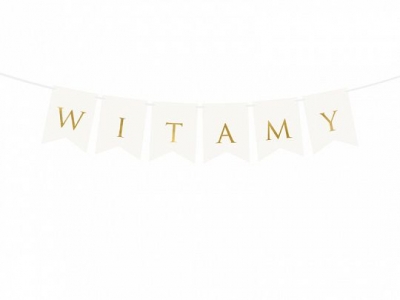 Baner Partydeco Witamy, biały, 15 x 80 cm (GRL69-008)