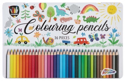 Kredki ołówkowe 36 kolorów w blaszanym pudełku