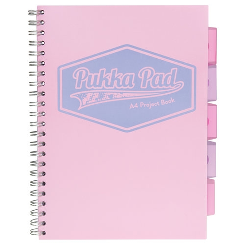 Kołozeszyt A4/100k Pukka Pad Project Book Pastel - różowy (8630S(PK)-PST)
