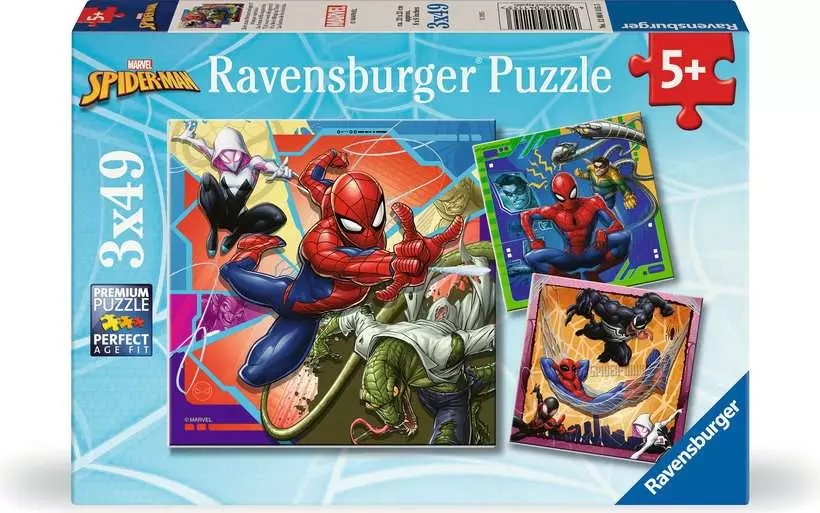 Ravensburger, Puzzle 3x49: Spiderman (12004115)