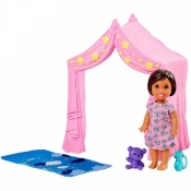 Barbie Skipper: Akcesoria spacerowe z laleczką - zabawa w namiocie (FXG94/FXG97)