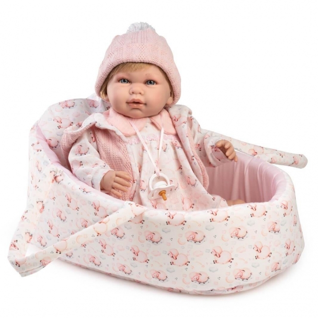 Lalka hiszpańska w nosidełku Daniela 42cm