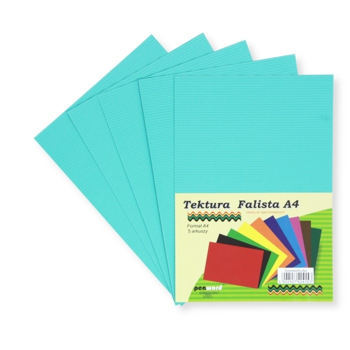 Tektura A4 falista jasnoniebieska 5szt