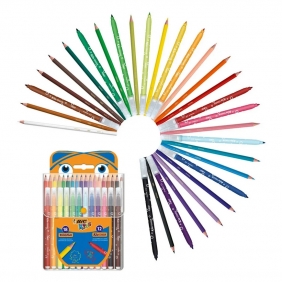Zestaw kredki 2w1 + flamastry BIC
