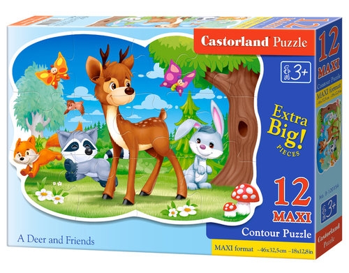 Puzzle Maxi Konturowe:	A Deer and Friend 12 elementów