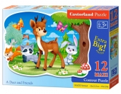 Puzzle Maxi Konturowe:A Deer and Friend 12 elementów