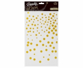 Obrus foliowy B&C złote groszki biały 137x183cm