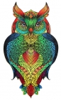 Puzzle drewniane kolorowe Sowa