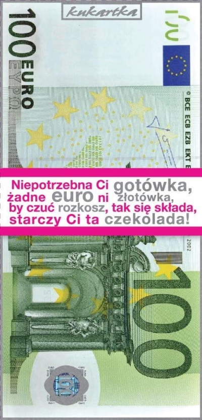 Czekolada CZK-122 100 euro banknot