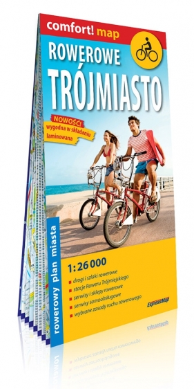 Rowerowe Trójmiasto laminowany rowerowy plan miasta 1:26 000