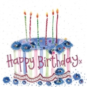 Karnet Urodziny S287 Tort ze świeczkami