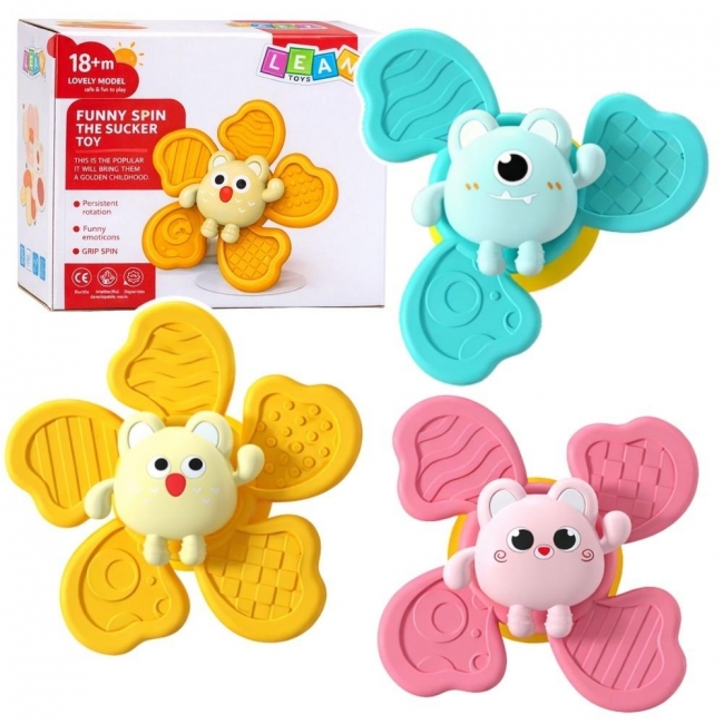 Fidget spinnery grzechotki z przyssawką 3szt