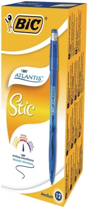 Długopis Atlantis Stic niebieski pudełko 12 sztuk