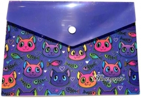 Teczka A5+ plastikowa z klipsem Kotki