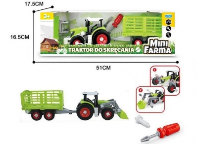 Mini Farma Traktor z przyczepą do skręcania