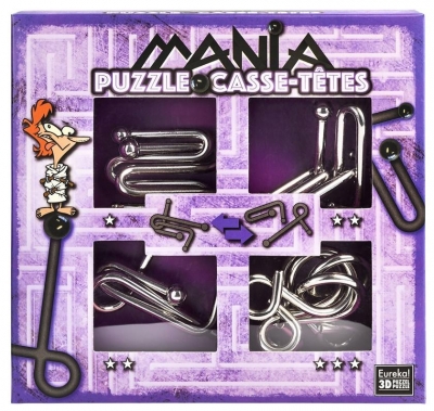 Łamigłówki metalowe 4 szt. Puzzle mania - fioletowy (107029)