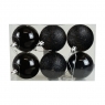  Bombki czarno-brokatowe 6szt