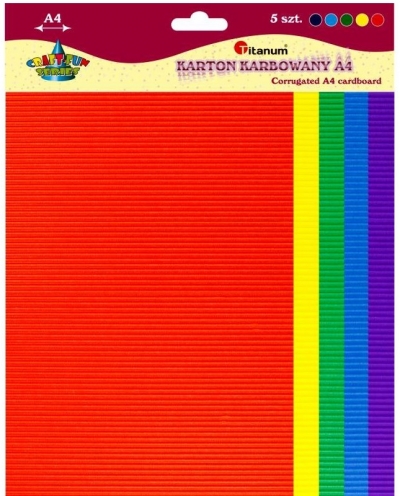Karton falisty Titanum Craft-Fun Series A4, 5 kolorów (363217)
