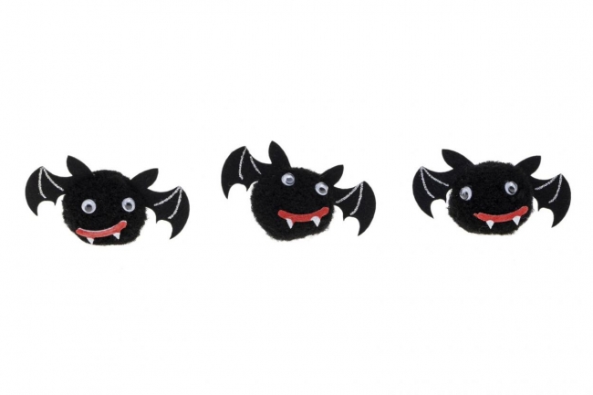 Nietoperze pompom 3szt