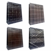 Torebka prezentowa uniwersalna L ciemna krata mix