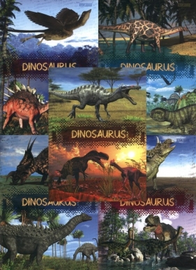 Zeszyt A5 Top-2000 w trzy linie 16 kartek Dinosaurs 20 sztuk mix