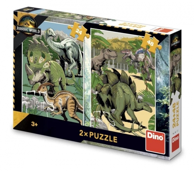 <img src='https://webimage.pl/pics/157/1/d8590878361157.jpg' style='height:440px' /> Puzzle Jurassic World Puzzle 2w1: 24 i 48el