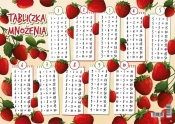 Podkładka na biurko - Tabl. Mnożenia truskawka edu