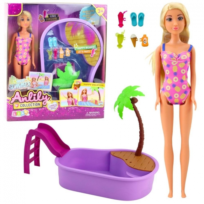 Lalka Anlily na plaży + basen 8el