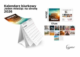 Kalendarz 2026 biurkowy 17x20cm Miasta świata