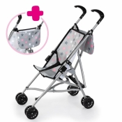 Wózek dla lalek z torbą szary