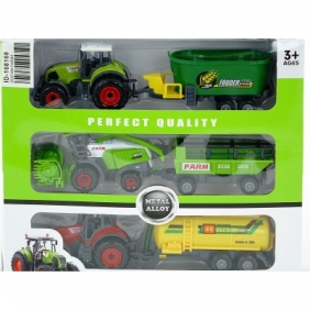 Traktor Adar zestaw pojazdów rolniczych z maszynami, metalowe (523159)