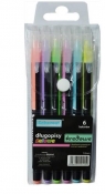 Długopisy żelowe kredowe 6 kolorów