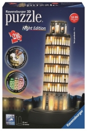 Puzzle 3D, 216: Krzywa wieża w Pizie - NIGHT EDITION
