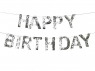 Baner Happy Birthday srebrny 2.2m