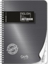 Kołozeszyt A4 English notebook w kratkę 80 kartek black&silver