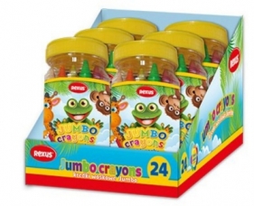 Kredki Jumbo woskowe 20 kolorów w kubeczku - 607815