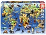  Puzzle 500 Mapa świata 100 zagrożonych gatunków...