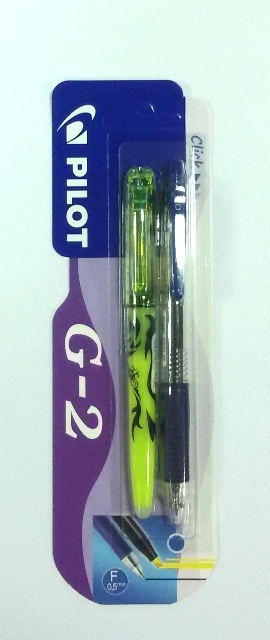 Długopis żelowy G2 niebieski + zakreślacz Frixion (PIBL-G2-5-L+SW-FL)