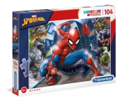 Clementoni, Puzzle SuperColor 104: Spider-Man (27116) (Uszkodzone opakowanie)