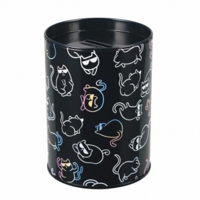 Skarbonka metalowa okrągła Kitty holograf